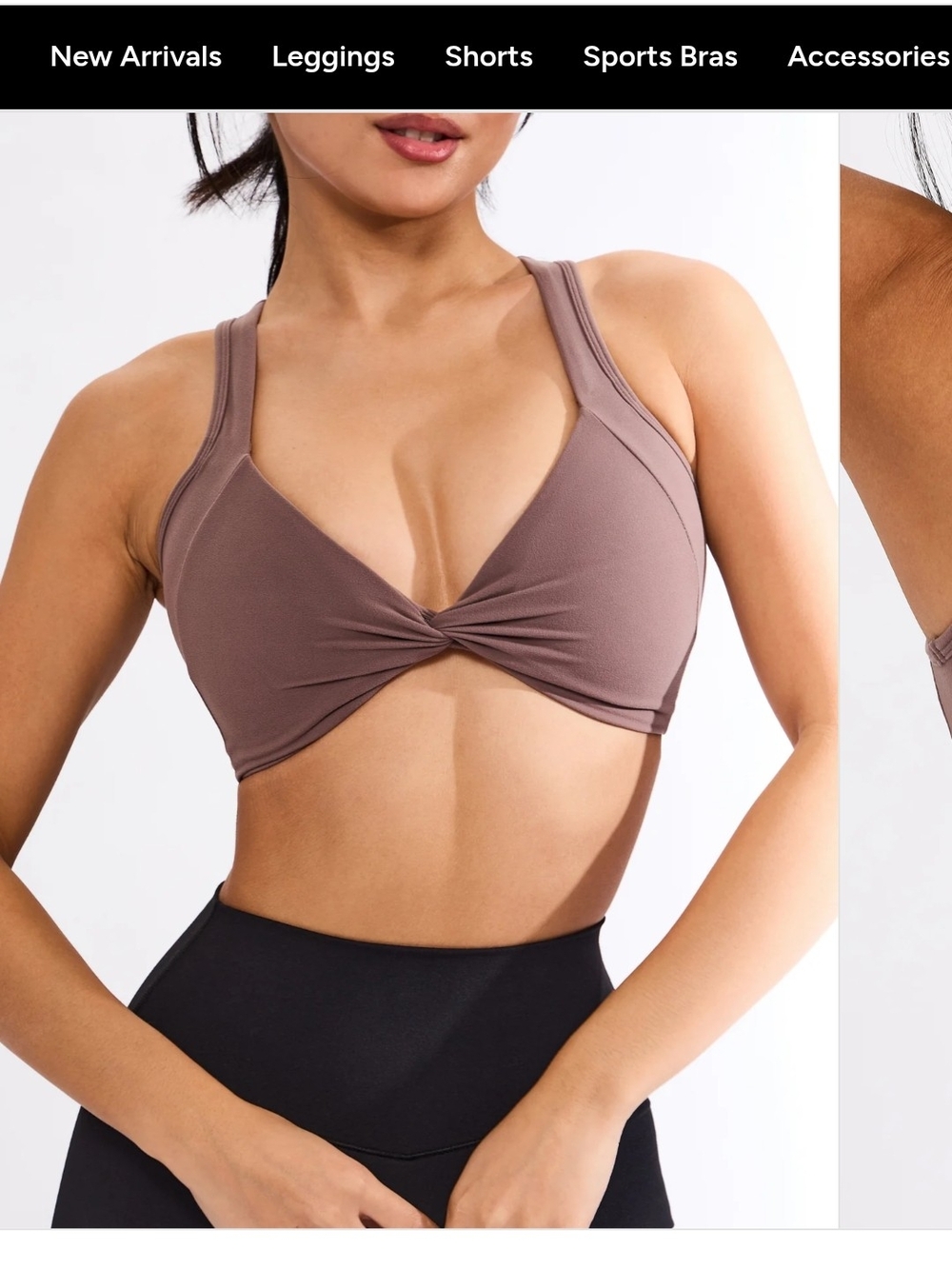 BuffBunny Twisted Curve Sportsbra Color Cold Brew Size Medium NEW!! - Picture 5 of 9